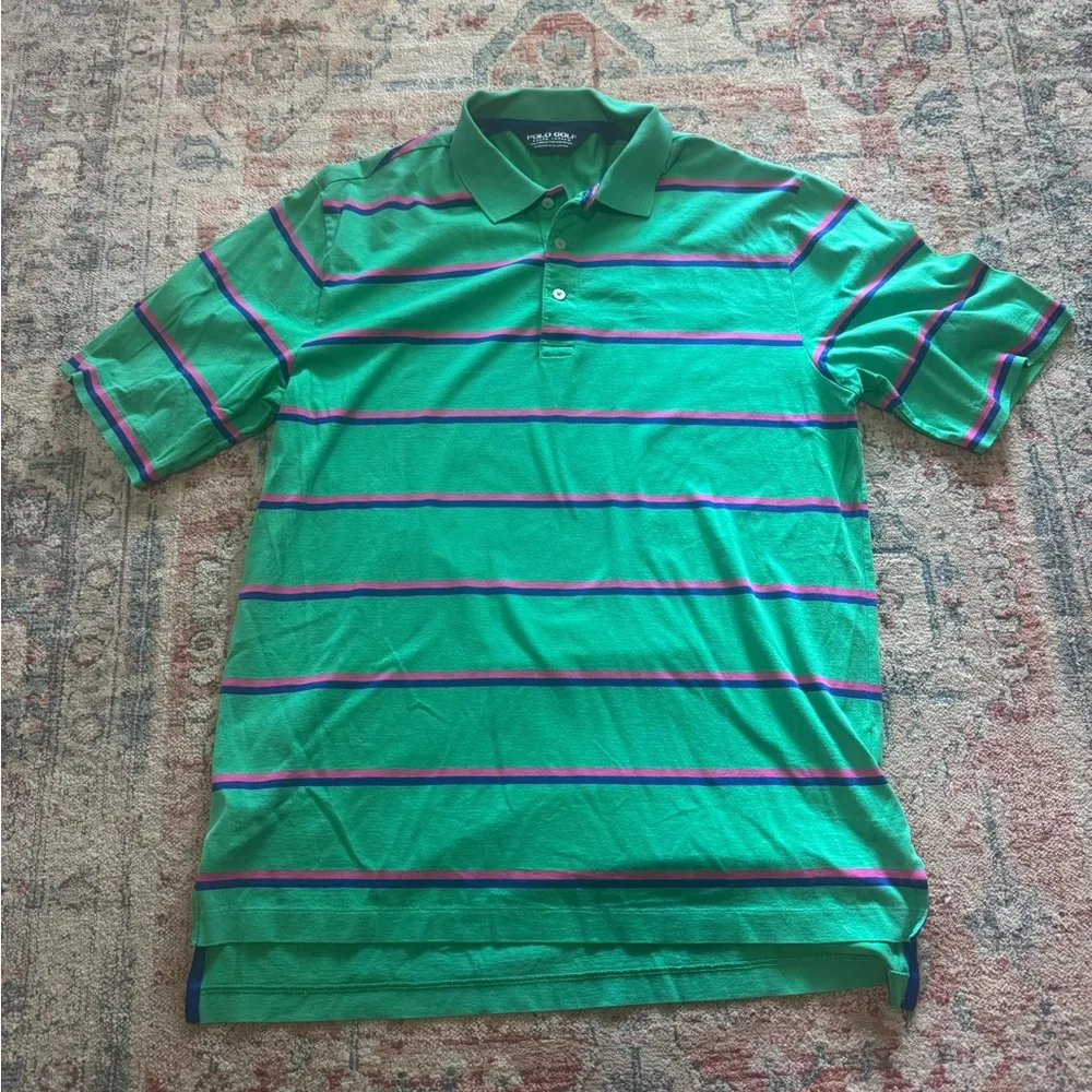 Ralph Lauren Polo Golf Green, Pink, and‎ Navy Polo Shirt